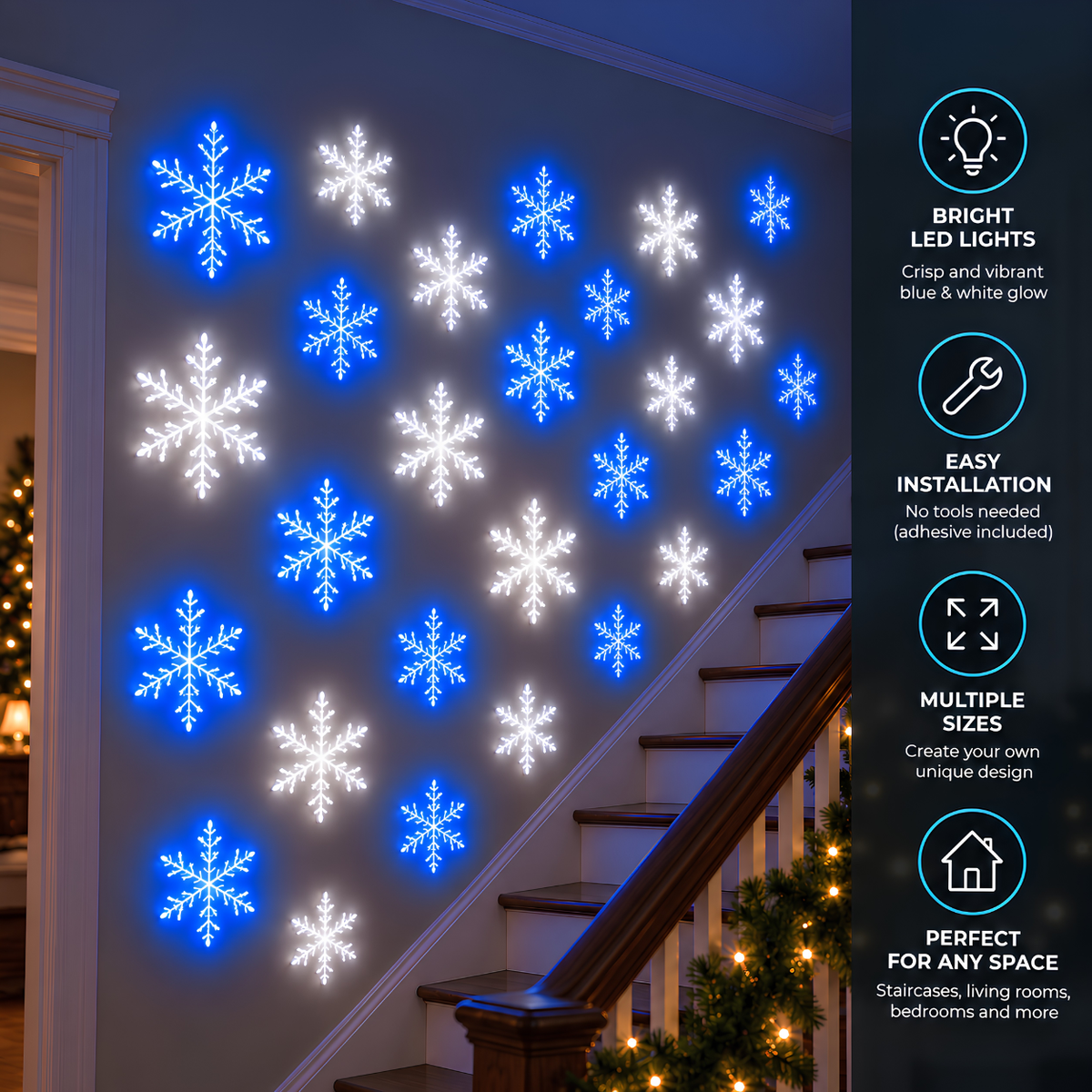 FrostGlow™ LED Snowflake Wall Set