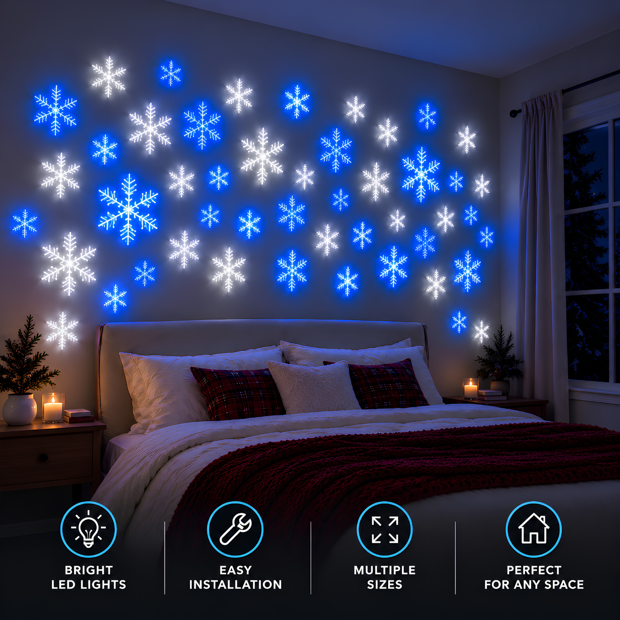 FrostGlow™ LED Snowflake Wall Set